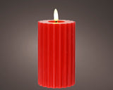 Lumineo Kerze LED Flamme gerippt 15cm rot