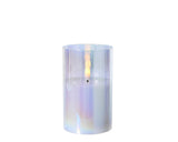 Lumineo Kerze LED in Glas irisierend 12,5cm