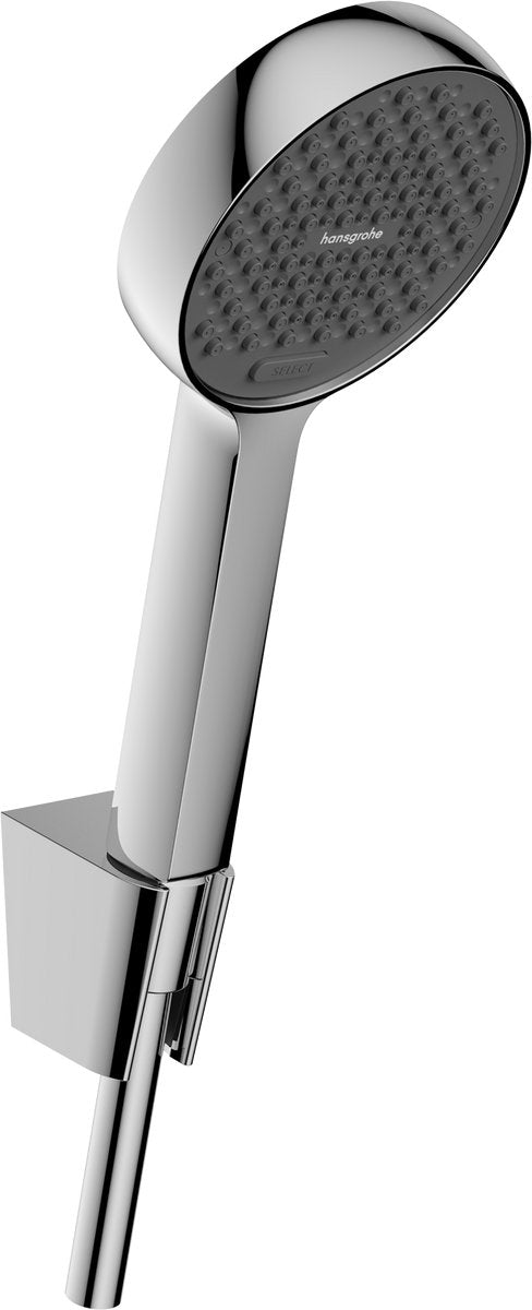 Hansgrohe activatera s – Duschset – Ecosmart Wassersparen – Auswahl per Knopfdruck – 95 mm – 2 Strahlfunktionen – mit Brauseschlauch 125 cm – Chrom