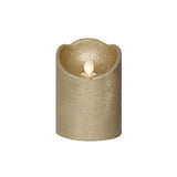 Lumineo LED-Wellenkerze Wachs Gold ø7,5xh10cm