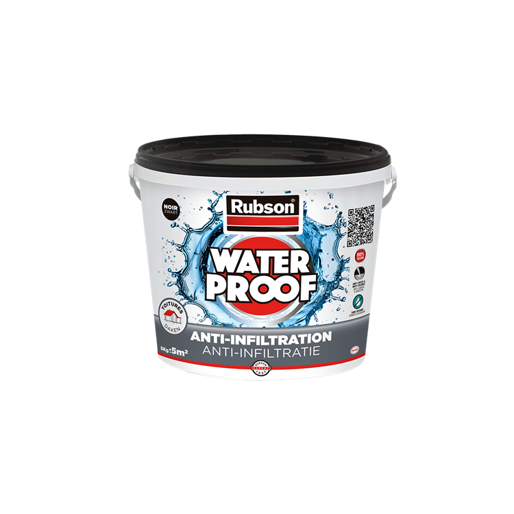 Rubson anti - infiltratie zwart 5kg | daken, funderingen en ingegraven materialen coating | silicone technologie gebaseerd voor maximale elasticiteit | duurzame coating en uv-bestendig | langdurige bescherming tegen vocht.