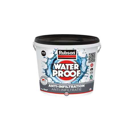 Rubson anti - infiltratie zwart 5kg | daken, funderingen en ingegraven materialen coating | silicone technologie gebaseerd voor maximale elasticiteit | duurzame coating en uv-bestendig | langdurige bescherming tegen vocht.