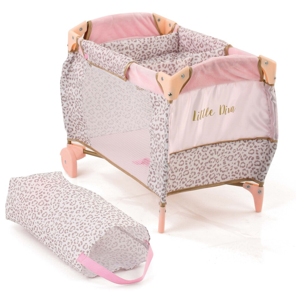 Basic Little Diva faltbares Puppenbett 41x28x12 cm Roségold
