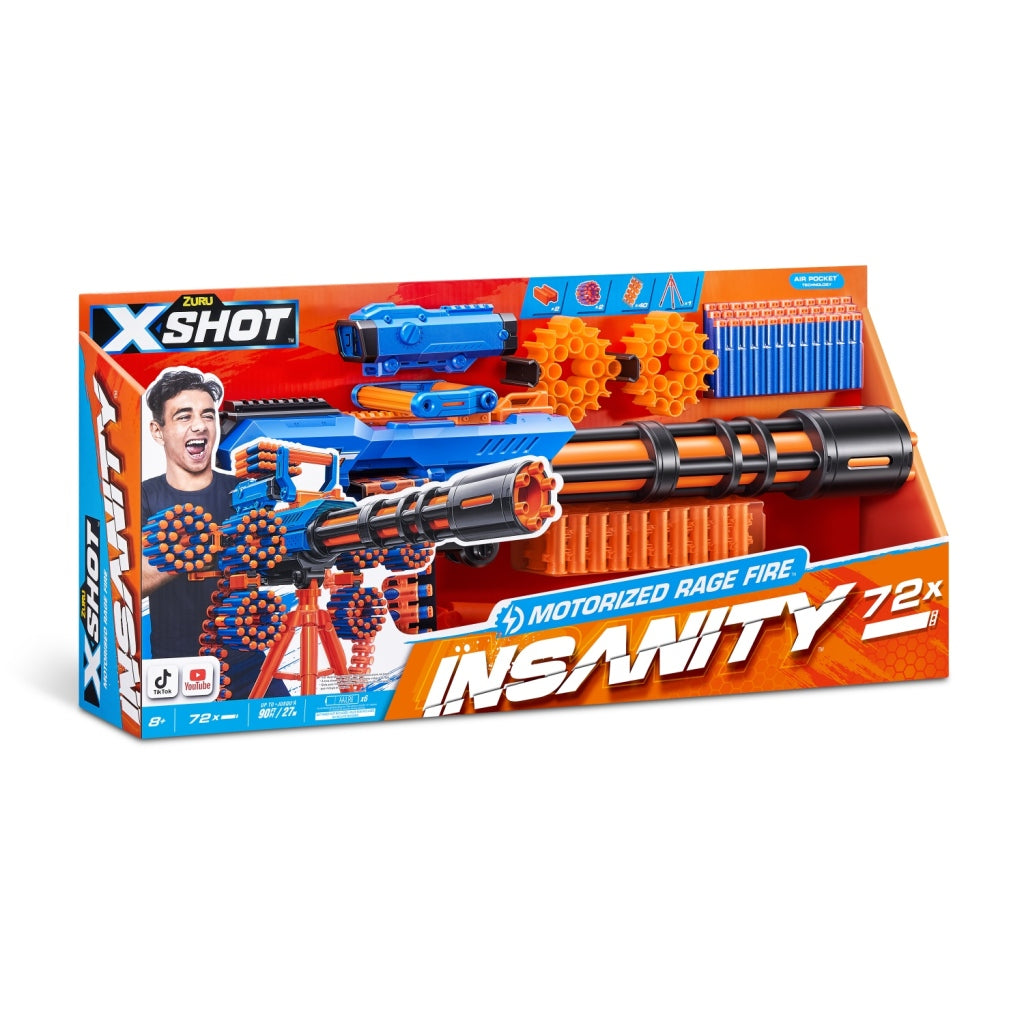 Zuru Zuru X-Shot Insanity Motorised Rage Fire Blaster + 72 Darts