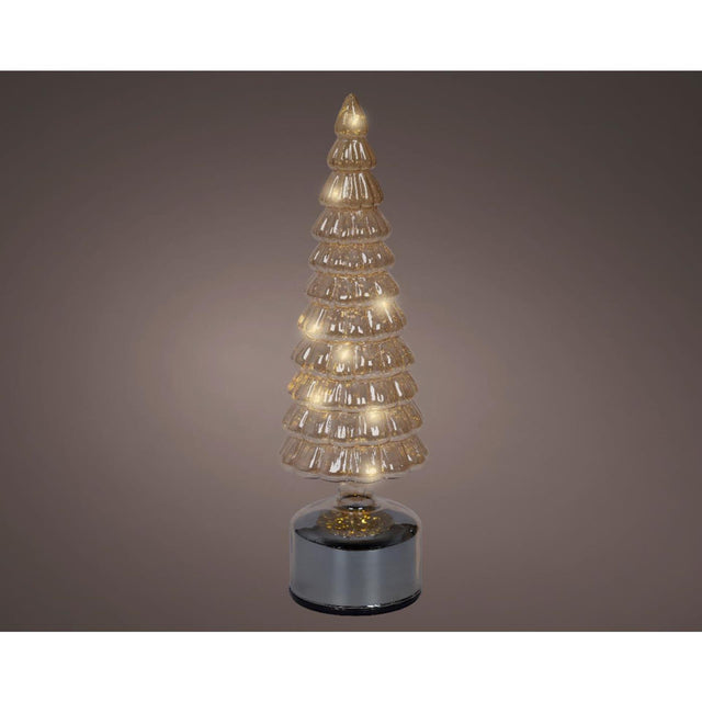Lumineo Weihnachtsbaum LED Glas bernsteinfarben h34cm drehbar