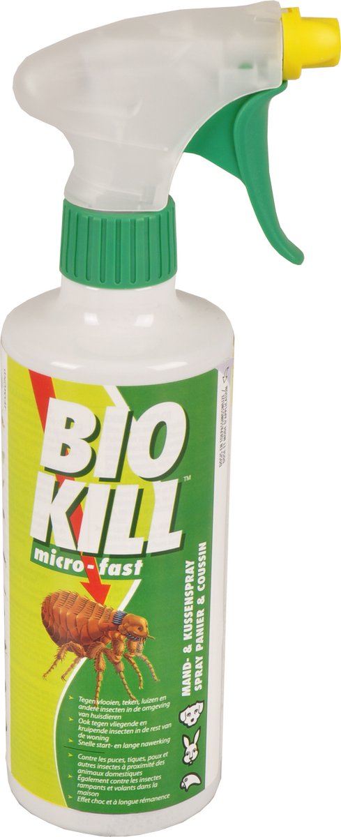 Flamingo-Flohspray – Cleankill Microfast Spray 450 ml – Anti-Parasiten-Spray – gegen Flöhe – Zecken – Läuse und Milben – für Möbel und Teppiche – nicht zur Anwendung bei Tieren – hergestellt in Europa