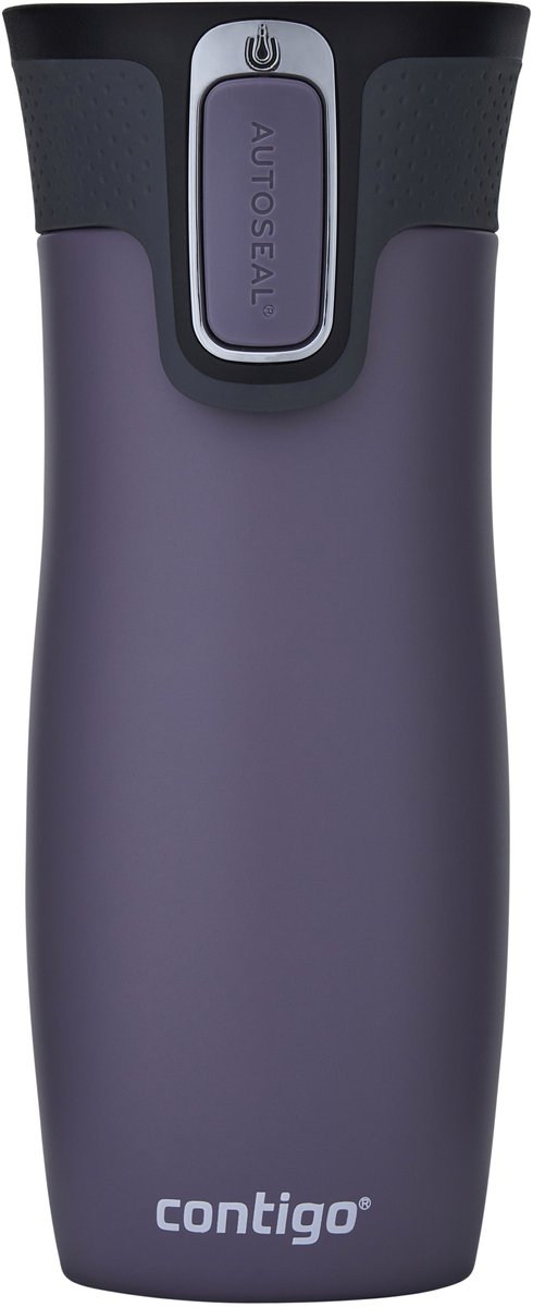 Contigo West Loop Autoseal Thermosbecher, 470 ml Edelstahl-Isolierbecher – Pflaume – Kaffeebecher-to-go, auslaufsicherer Becher-to-go mit leicht zu reinigendem Deckel, hält bis zu 5 Stunden warm