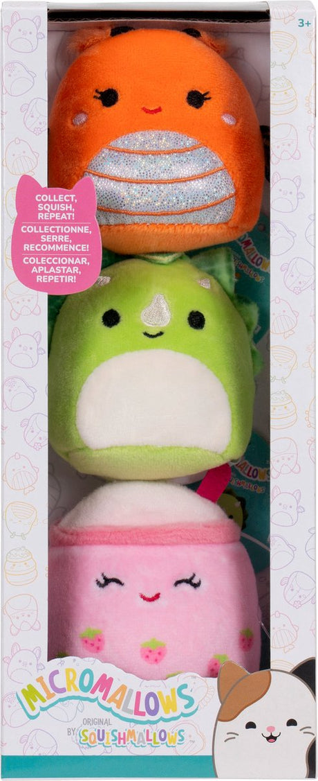 Squishmallows Kuscheltier Plüsch – Micromallows Mony, Tristan, Victoria – 3 Stück.