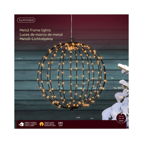 Lumineo Glühbirne 192LED Metall mit Timer ø28cm