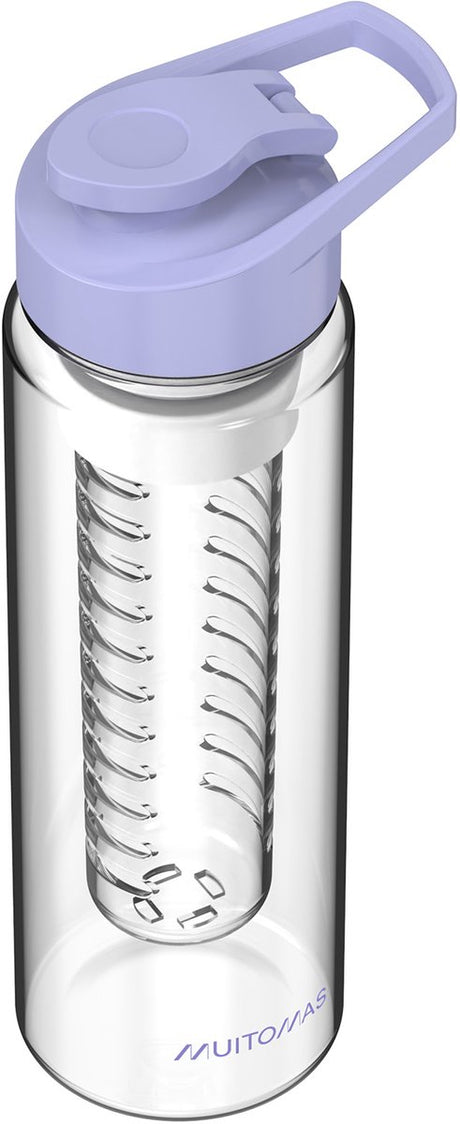 Muitomas Wasserflasche – Teesieb für Obst, Tee oder Kräuter – Trinkschnabel – 700 ml – Violett