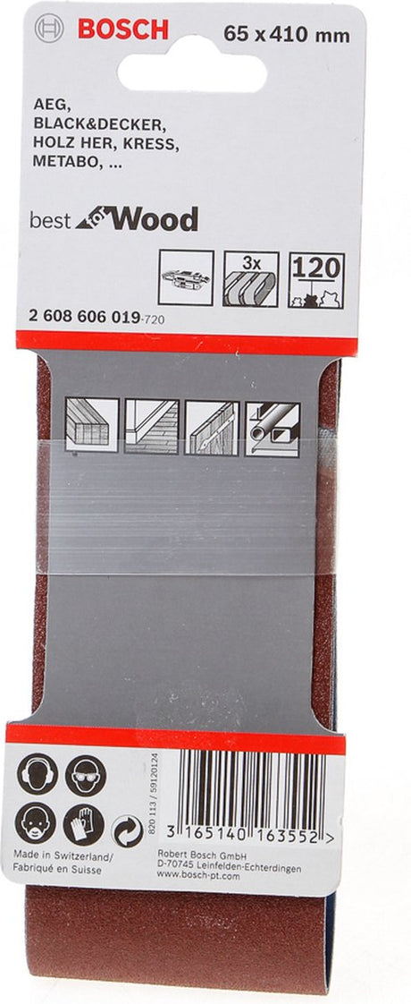 Bosch 3 Reifen 65x410 bestes Holz+Lack, 120