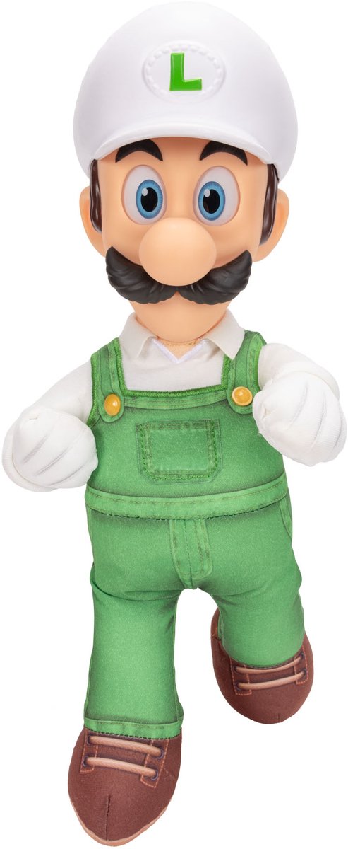 Jakks Super Mario Galaxy Movie – 38 cm große, bewegliche Feuer-Luigi-Plüschfigur