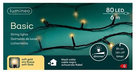 Lumineo Basic Weihnachtsbeleuchtung 80led Champagner
