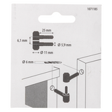 Mack 1071185 - 2 meubel inboorpaumellen zwart ø 11 x 25 mm | 5 stuks