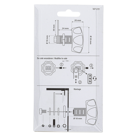 Mack 1071219 - brievenkast cijferslot zwart rond | 3 stuks