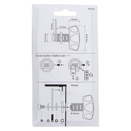 Mack 1071241 - brievenkast cijferslot grijs rond | 3 stuks