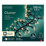 Lumineo-Cluster im LED-Beleuchtungskabel für den Außenbereich, 588 Lichter, 450 cm, warmweiß