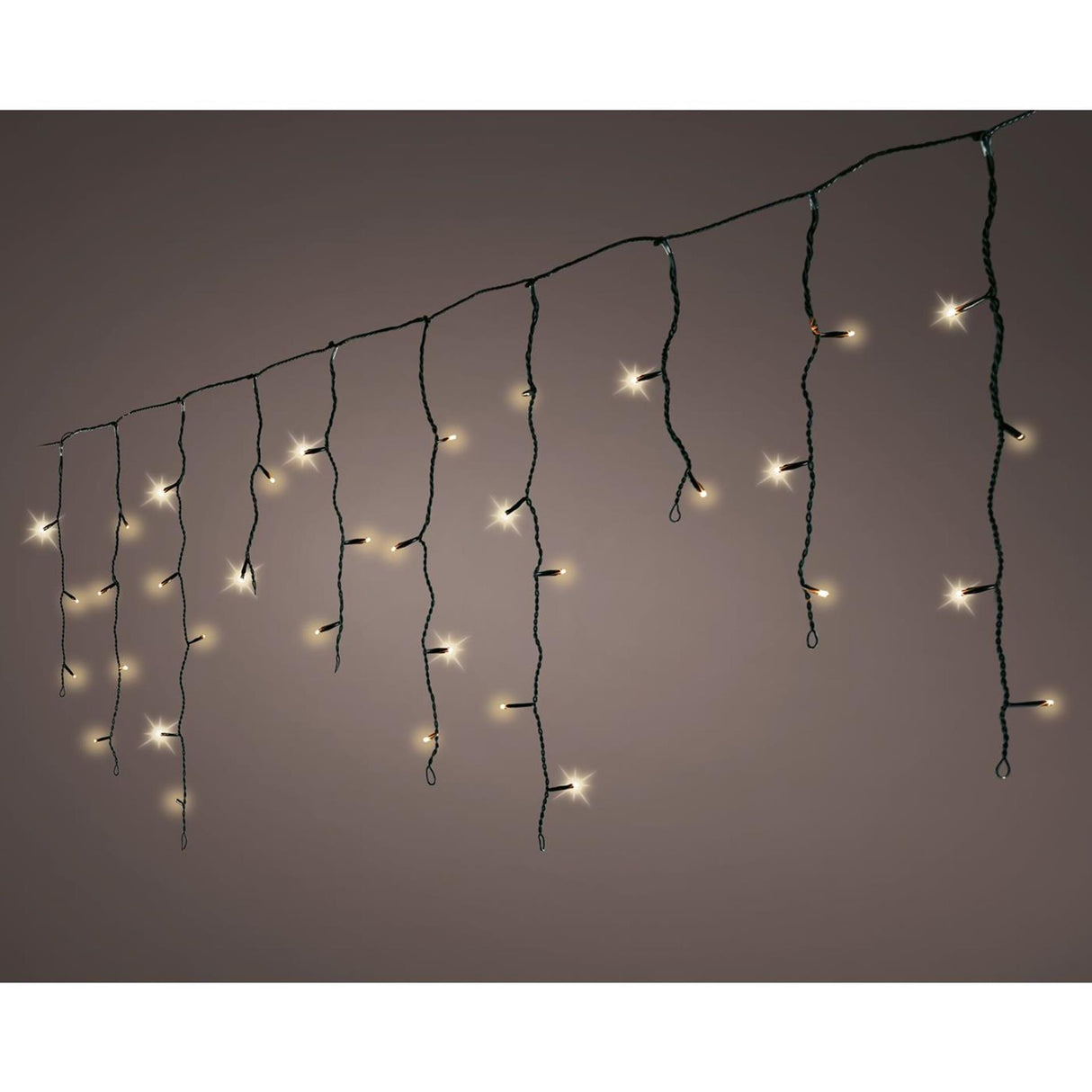 Kaemingk LED-Eiszapfenlichter mit 8 Funktionen, Funkeleffekt für den Außenbereich, L. 1100 cm