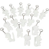 Creativ Company Textilfiguren mit Schlüsselanhänger, Größe 6-10 cm, weiß, 15 Stück 1 Box