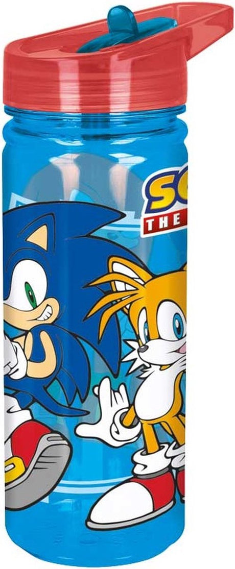 Stor Sonic the Hedgehog Tritan-Trinkflasche – 580 ml – spülmaschinenfest, BPA-frei – Trinkflasche für Kinder – transparent blau rot