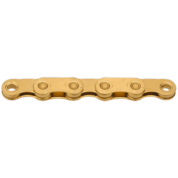 Kmc-Kette 12-Gang x flaches Zinngold x 126l gewachst