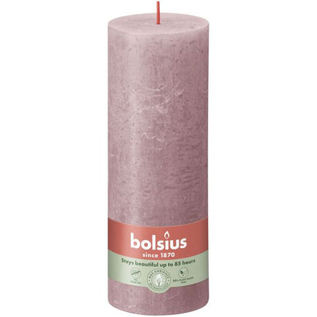 Bolsius Rustikale Stumpenkerze Esche Rose ø68x190 mm 85 Stunden (4 Stück)