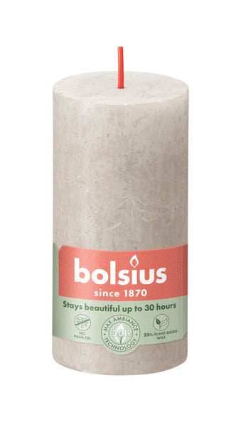 Bolsius Bolsius Stollen Shine 8 St rustikal 100x50 mm sandig grau