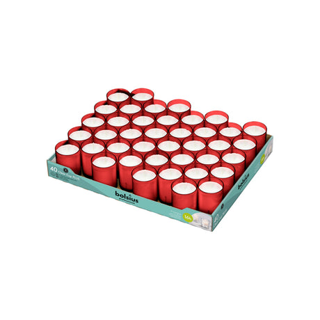 Bolsius professional clear cup plus rood 16 branduren (40 stuks)