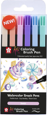 Sakura Koi Malpinselstift-Set Süßigkeiten, 6 Farben