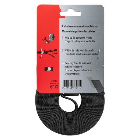 Mack 1072135 - velcro zwart 25mm 5m | 5 stuks