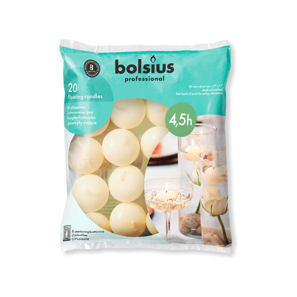 Bolsius Bolsius Schwimmkerzen 20 Stück weiß