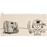 Creativ Company Federmäppchen, Piraten, Größe 21x9 cm, 245 g, hellnatur, 1 Stück