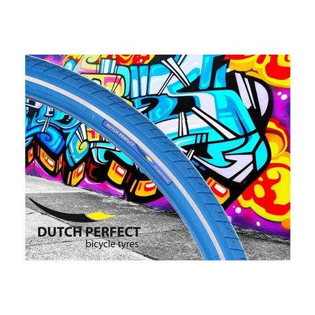 Dutchperfect-Reifen Dutch Perfect 28 x 1,40 40-622 Pannenschutz – blau mit Reflexion