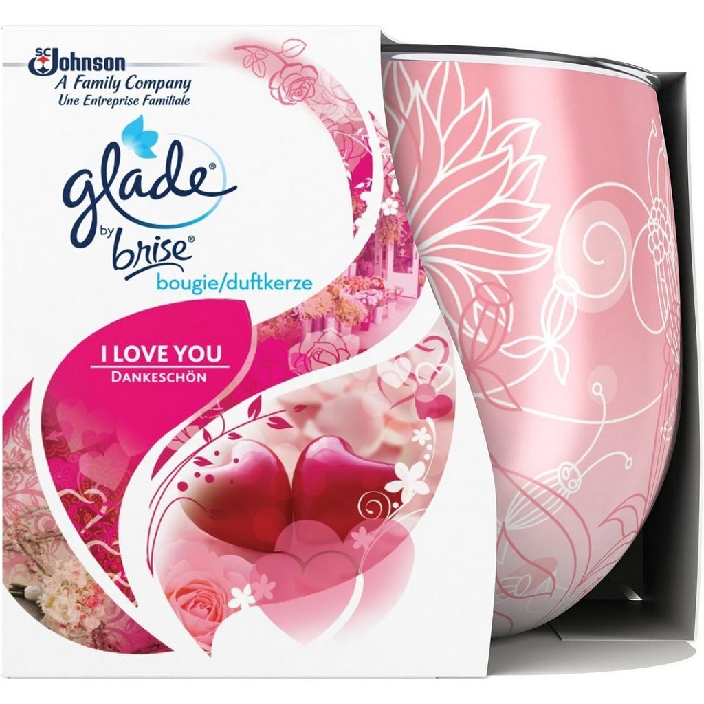 Brise glade by I love you scented candle in decorative glass jar 120gr.