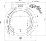 Axa ringslot imenso x large met vaste sleutel - zwart (werkplaatsverpakking)