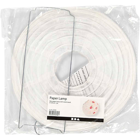 Creativ Company Reispapierlampe, rund, D 20 cm, weiß, 1 Stück