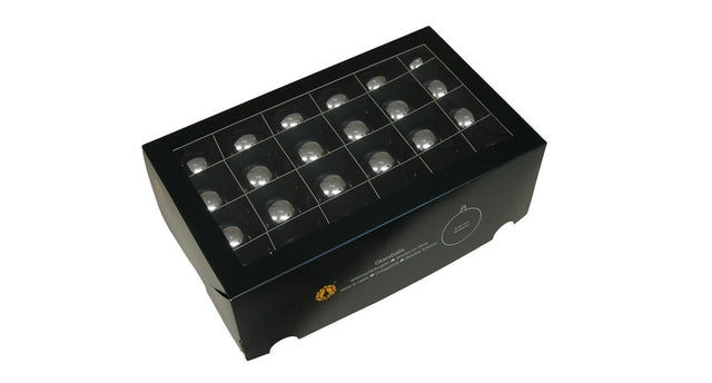 W b. 48 glassballs cap silver shiny 40 mm