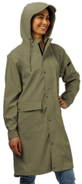 Mirage Raincoat Reenefall Trenchcoat Gréisst xl gemaach aus Polyester mëllen mëll Touch Oliven