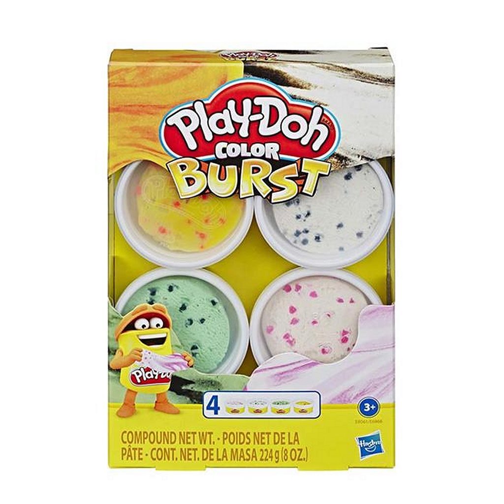 Play-Doh-farver eksplosion med 4 krukker ler