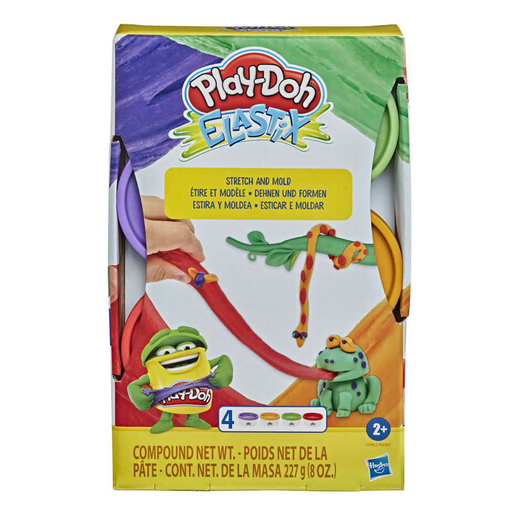 Play-doh elastix klei 4 potjes