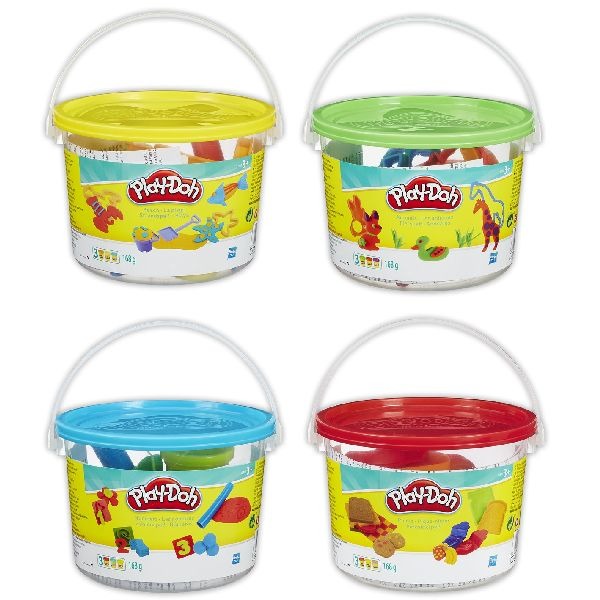 Play-doh mini seau avec 3 pots + accessoires