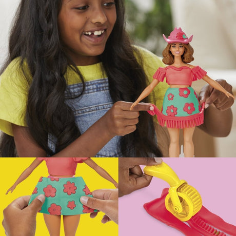 Play-Doh-Set Barbie-Blumen und Fransen – Puppenkleidung herstellen – Modelliermasse