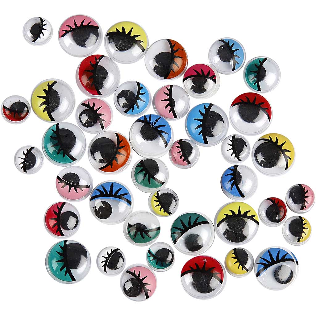 Creativ Company Kulleraugen, nicht selbstklebend, D 8-12 mm, 36 div. 1 Box