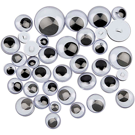 Creativ Company Kulleraugen, zum Aufnähen, zum Aufnähen, D 8-20 mm, 24 div. 1 Box