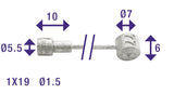 Shimano Rem Binnenkabel 2350 mm en acier inoxydable lisse Ø1,5 mm V-Nipple et T-Nipple (sur carte)