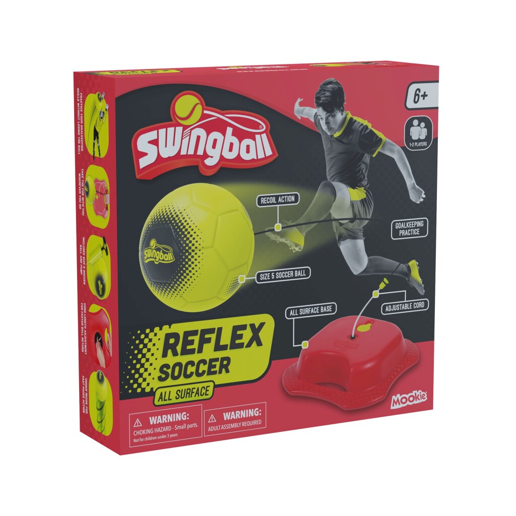 Mookie Reflex -Fußballtrainer mit allen Oberflächen Basic rot gelb