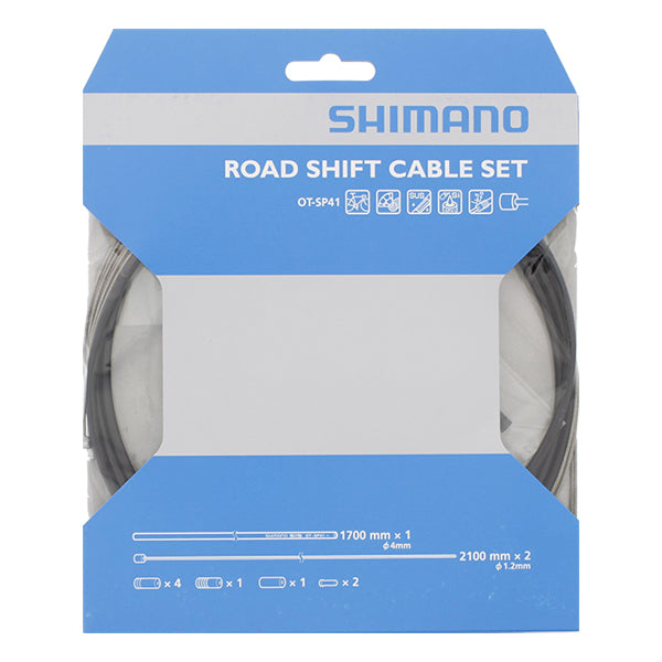 Shimano Gear kabel sæt race rustfrit stål sort