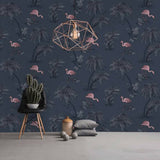 Cubos de pared holandeses Papel de pared holandés Flamingo Gasolina azul