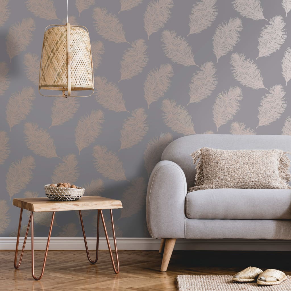 Cubos de pared holandeses Cubos de pared holandeses Fawning Fawning Feather Grey y Rose Gold Colored