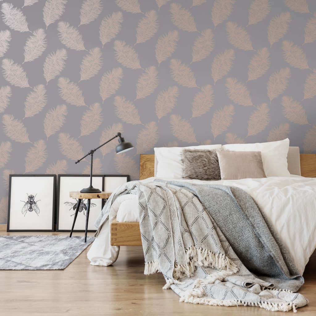 Cubos de pared holandeses Cubos de pared holandeses Fawning Fawning Feather Grey y Rose Gold Colored